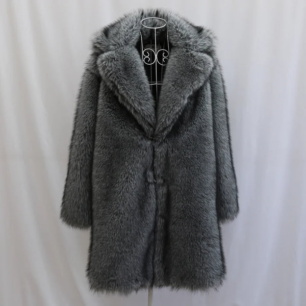 Winter Thickened Warm Mink Fur Long Coat