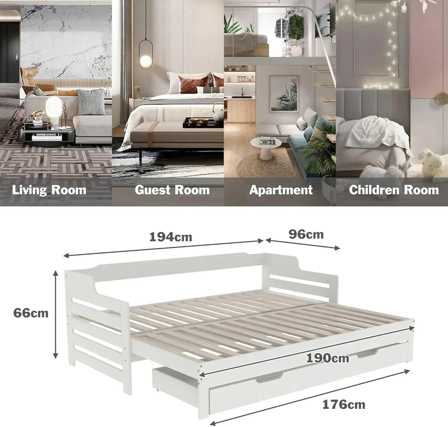 Drawer cabin single guest sofa bed