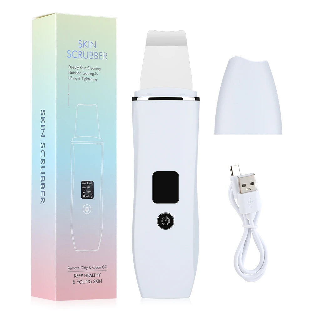 Ultrasonic skin scrubber facial cleanser