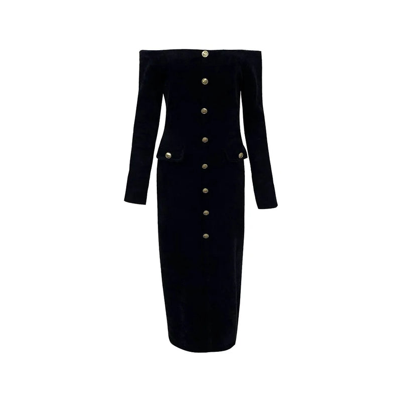 Knitted Single Breasted Corset Dress