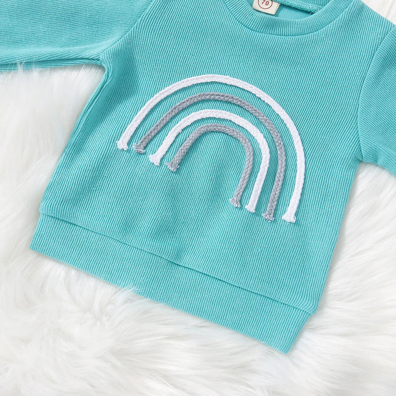 Cotton Rainbow Fall Baby Clothing Suit