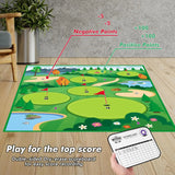 20 Balls Golf Chipping Game Mat with Club Practice Stick