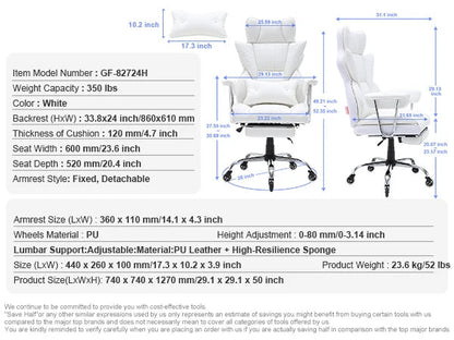Pu leather ergonomic office chair