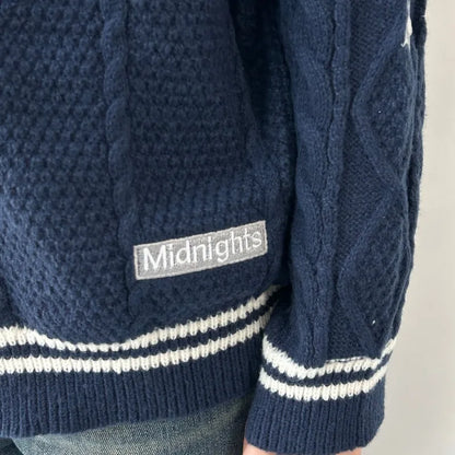 Midnight cardigan v-neck knitted sweater