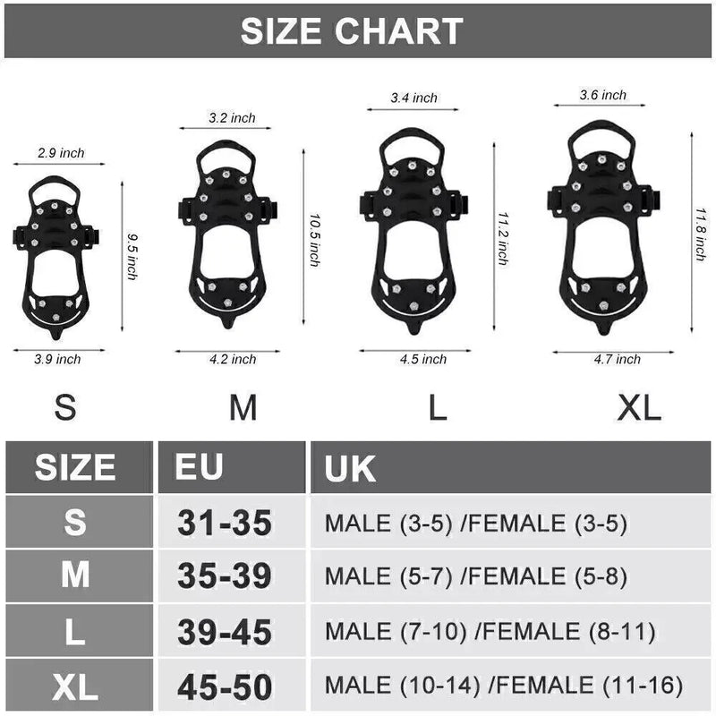 Snow Ice Anti Slip Grippers For Boots