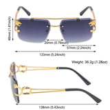 Retro Cheetah Decoration Rimless Sunglasses