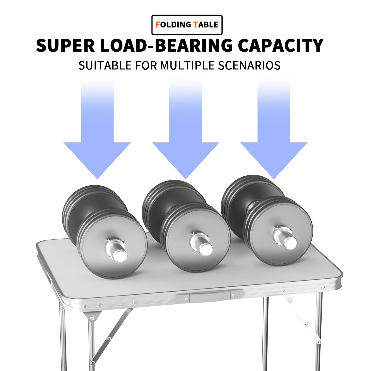 Portable aluminum folding table