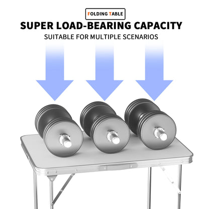 Portable aluminum folding table