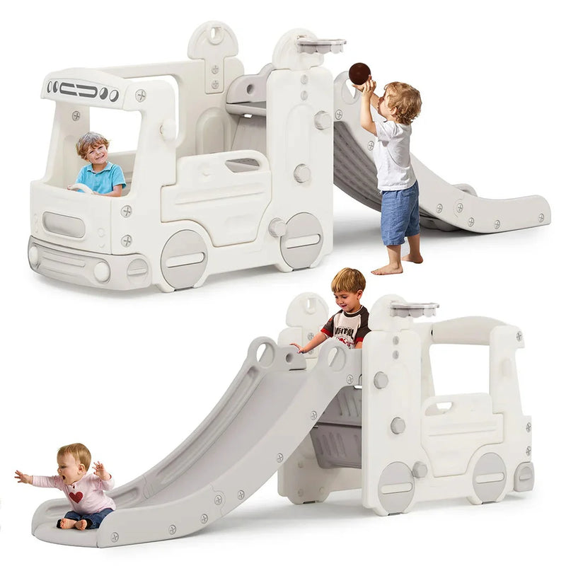 Kid's Home Functional Slide with Bus
