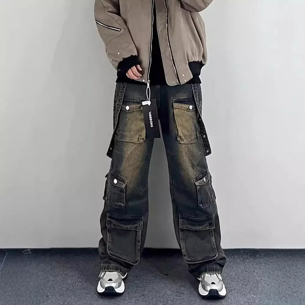 Men's Unique Jeans With Multiple Pockets