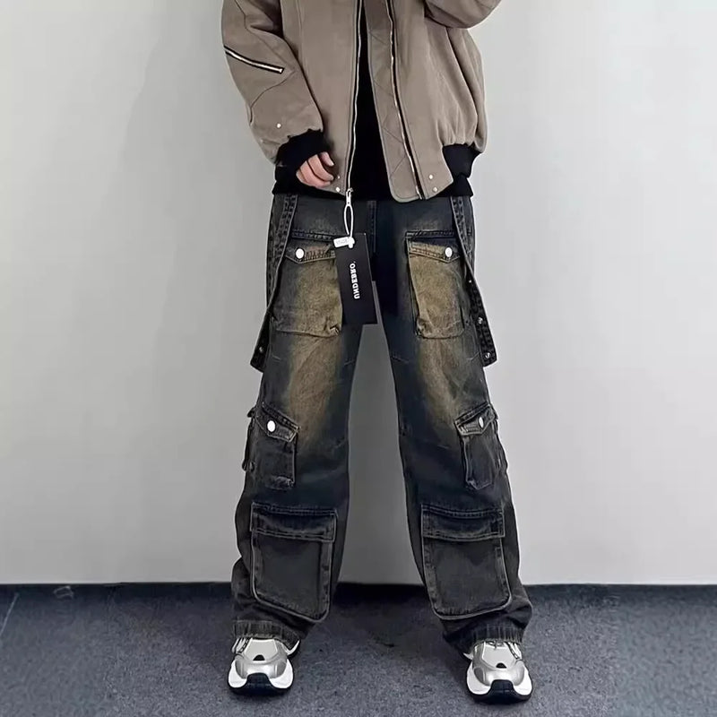 Men's Unique Jeans With Multiple Pockets