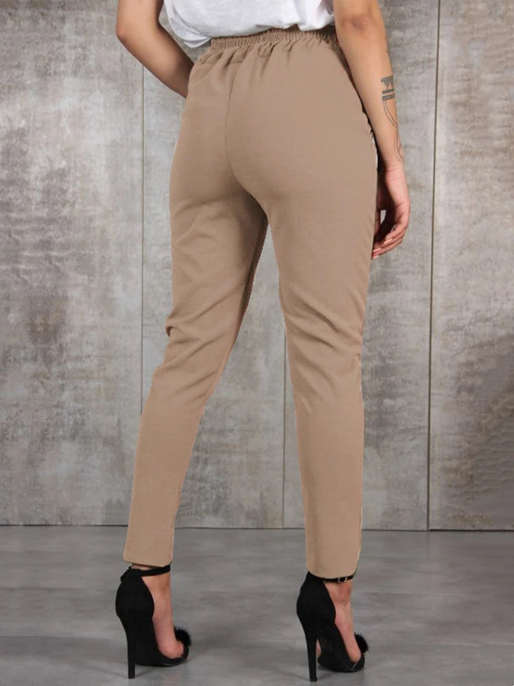 Casual slim chiffon high waist pants