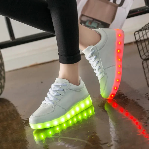 Lighted USB Charger Glowing Sneakers for Kids