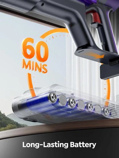 Cordless vacuum cleaner with touch screen