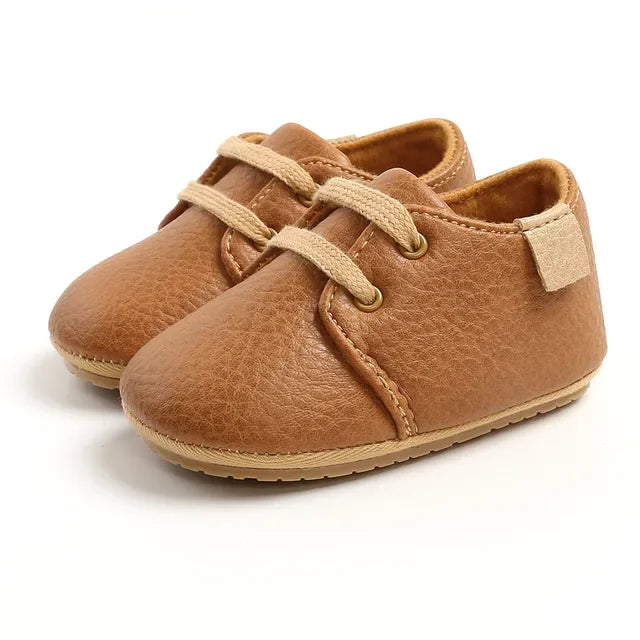 Solid leather non-slip sole baby shoes