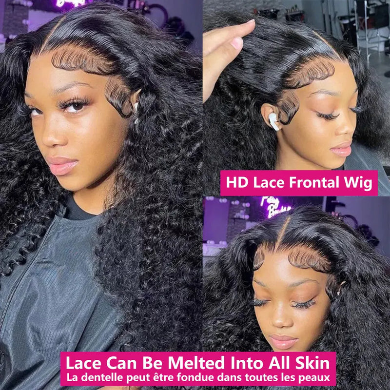 HD Kinky Curly Lace Frontal Human Hair Wigs