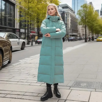 Woven block trend hooded down parkas coat