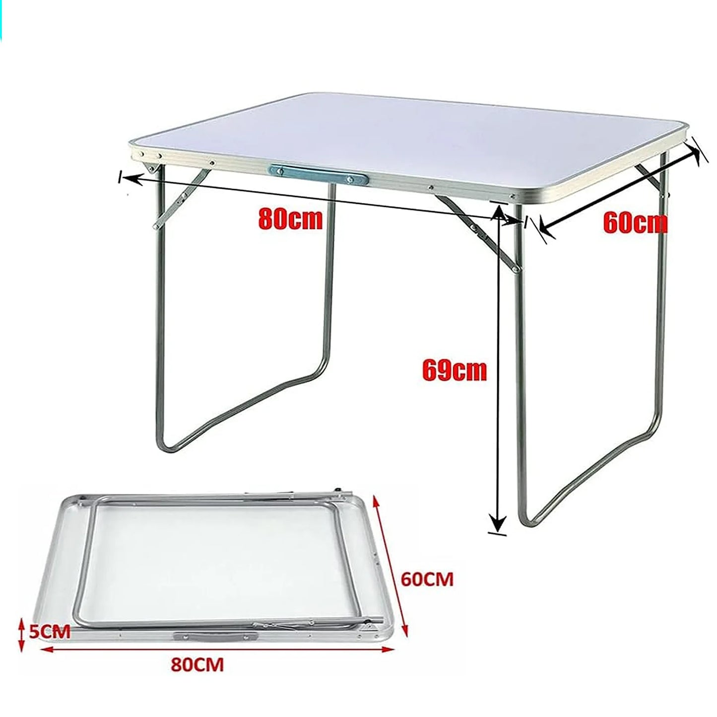 Portable aluminum folding table