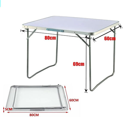 Portable aluminum folding table
