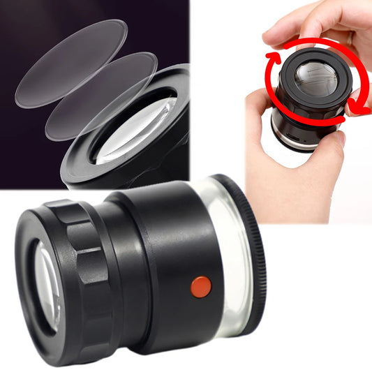Jewelers magnifying glass with led & uv lights