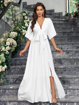 Long Brush Drag Women's Elegant Bridal Gown