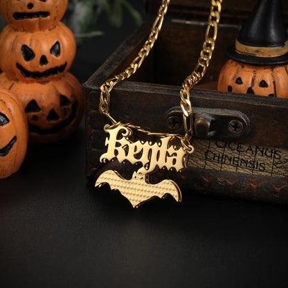 Halloween Double Layer Nameplate Necklace