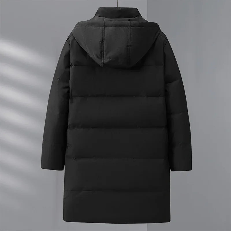 Men's Hooded Long Duck Down Coat