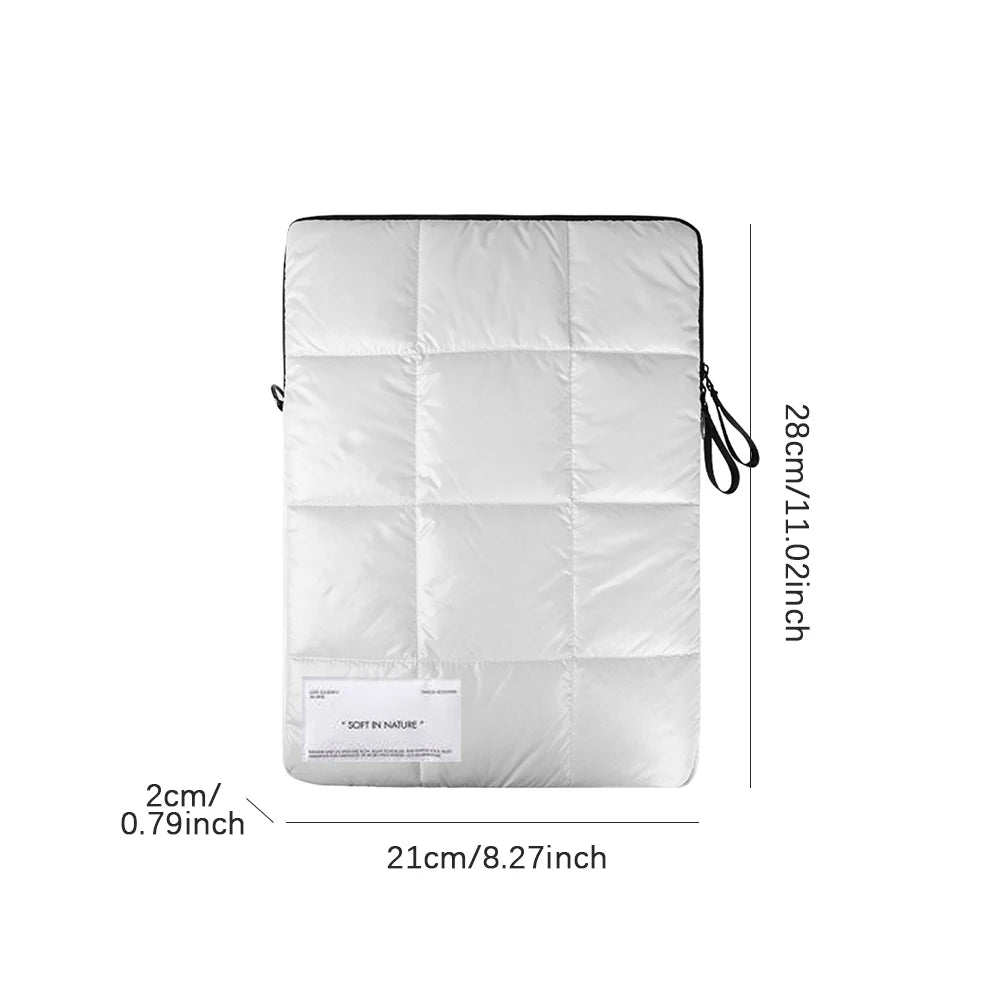Down padded laptop sleeve bag