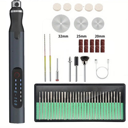 Usb cordless rotary woodworking engraving pen diy