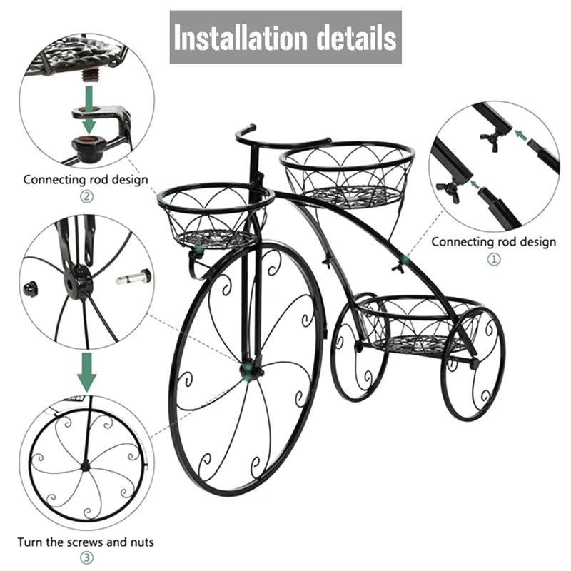 Wrought Iron Tricycle Planter