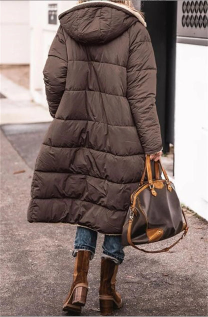 Ladies winter hooded quilted coat