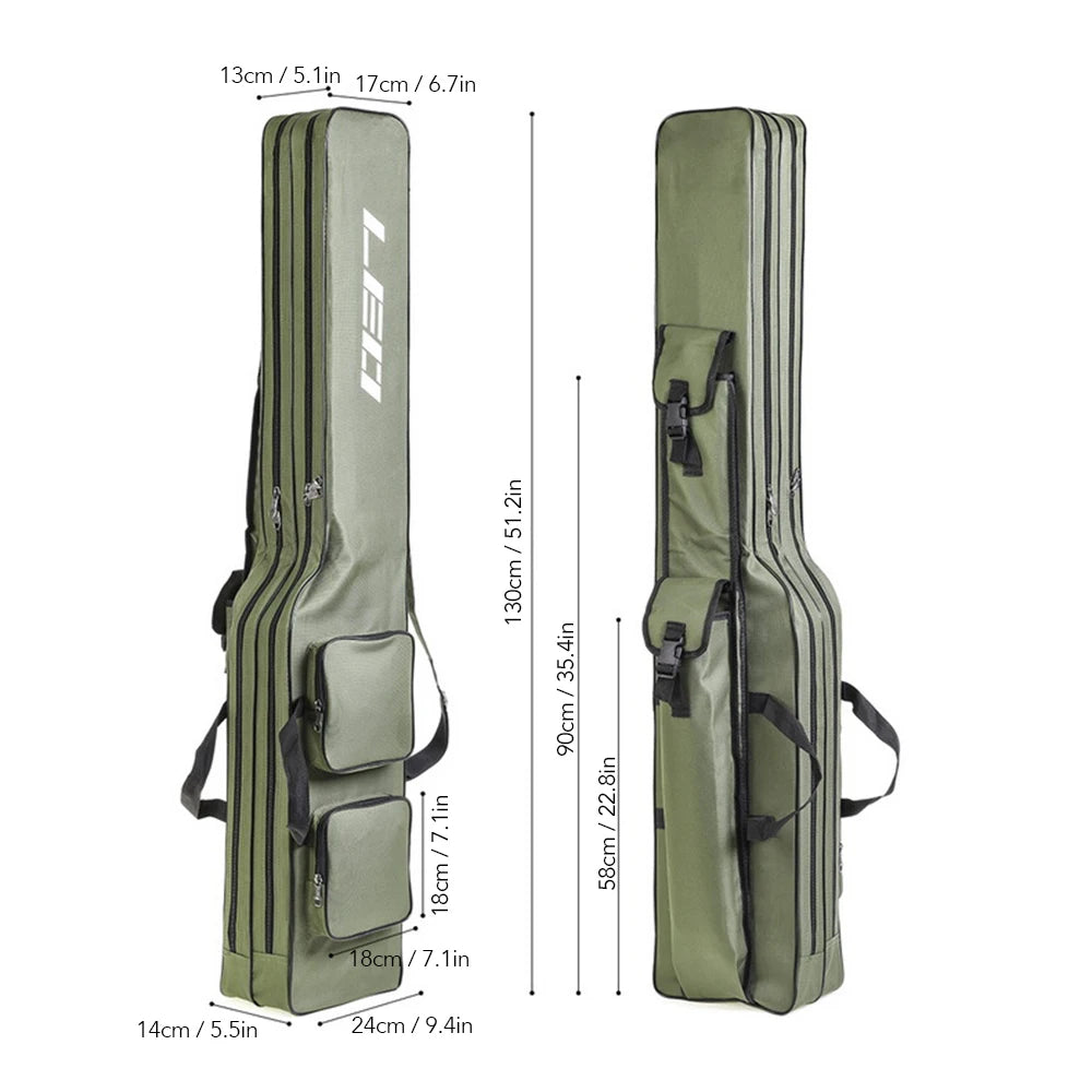 Portable durable fishing rod tackle bag