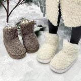 Women's Solid Color Fuzzy Boots