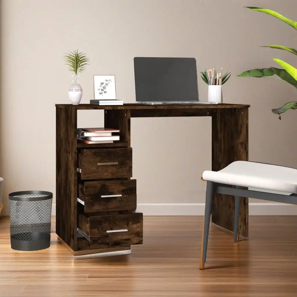 Stylish Engineered Wood Computer Desk with Drawers