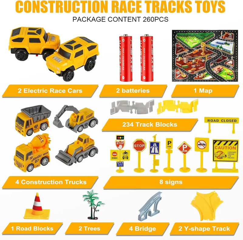 Construction Race Tracks Toy for Kids