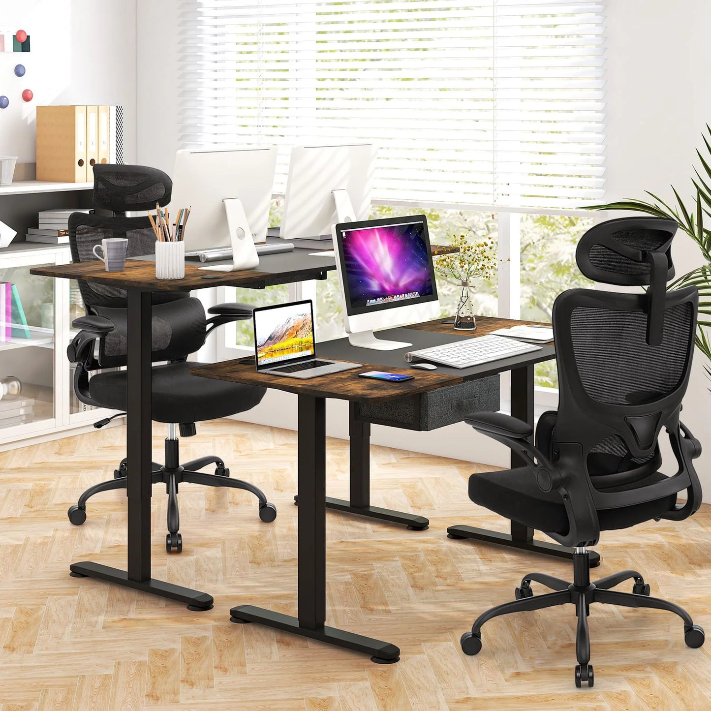 Ergonomic computer desk chair with lumbar support