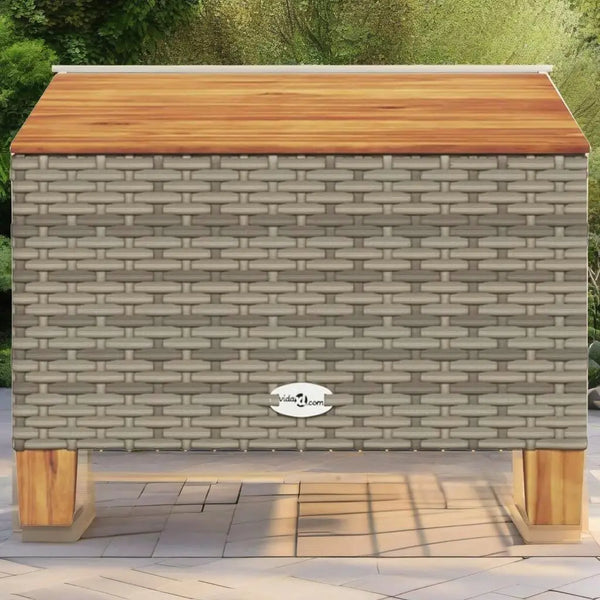 Poly Rattan & Acacia Wood Garden Table