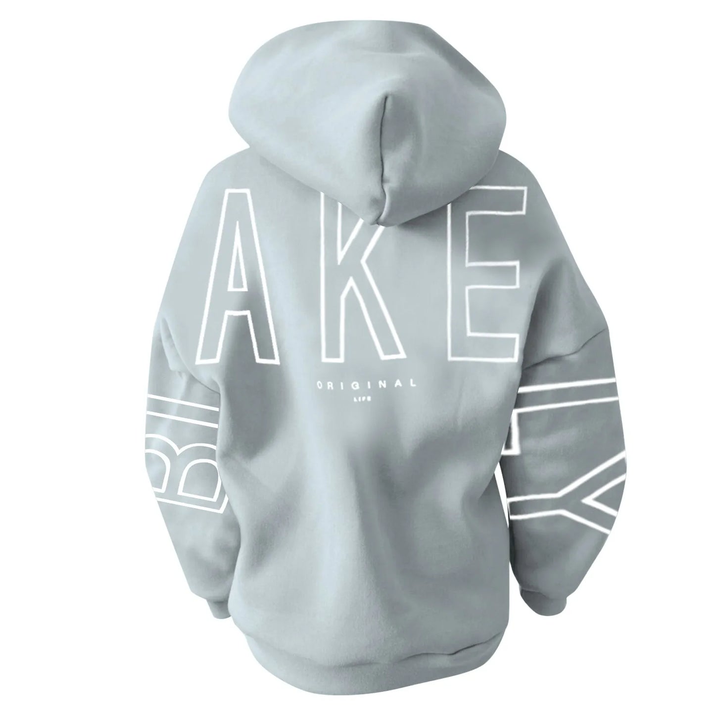 Women's letter printed long sleeved hooded pullover
