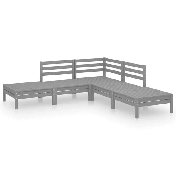 5-Piece Solid Pinewood Garden Lounge Set