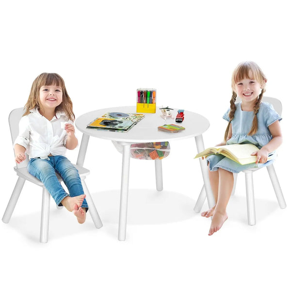 Kid's Round Wooden Activity Table & Chair Set