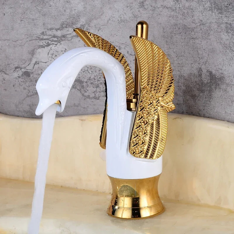 Single lever stream spout hot cold water mixer