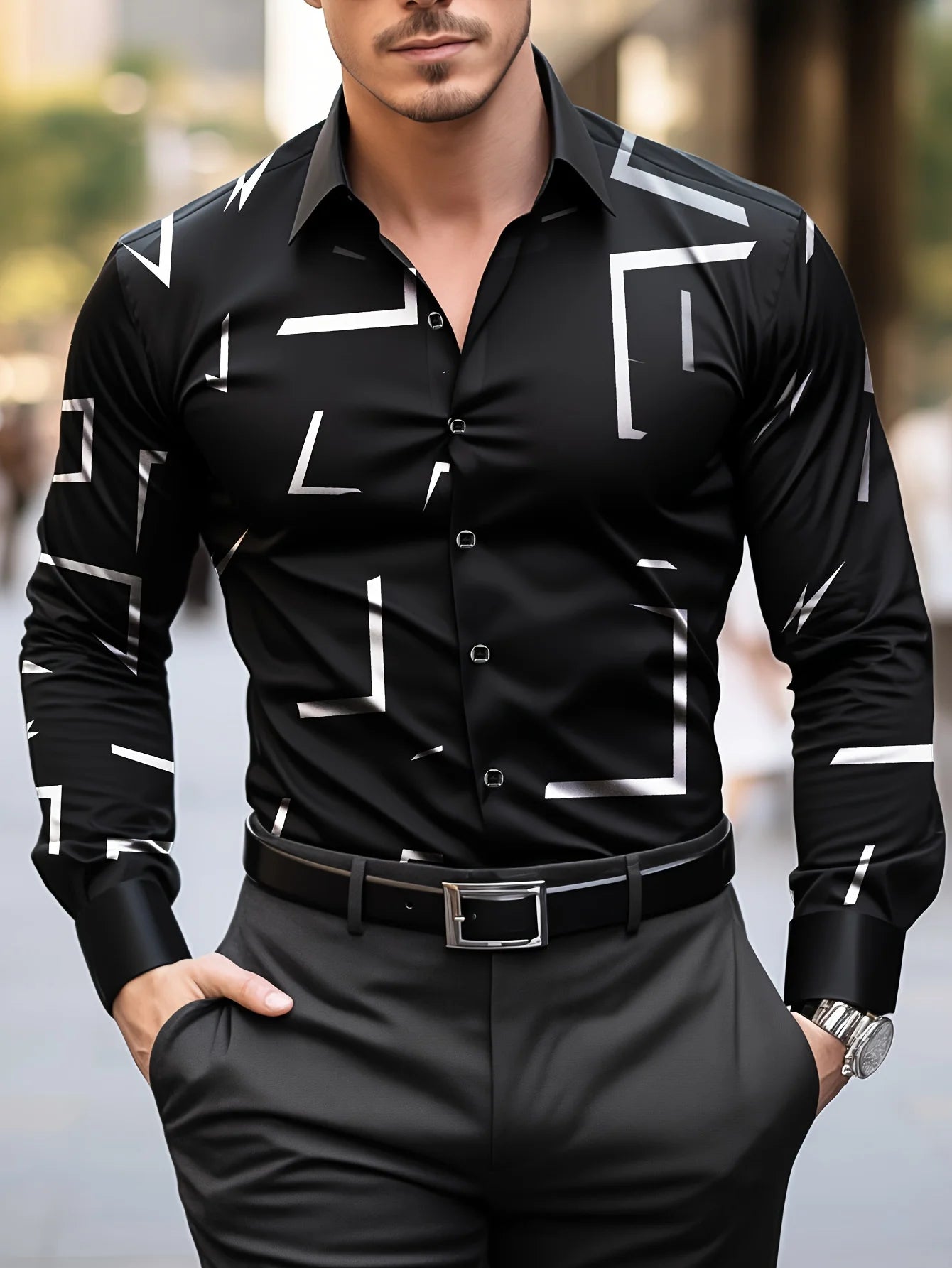 Comfortable striped soft lapel shirt