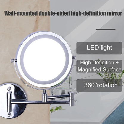 Wall mounted bathroom mirror with led light