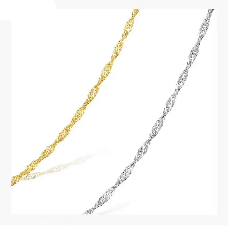 Original 18k Wave Chains Gold Necklaces