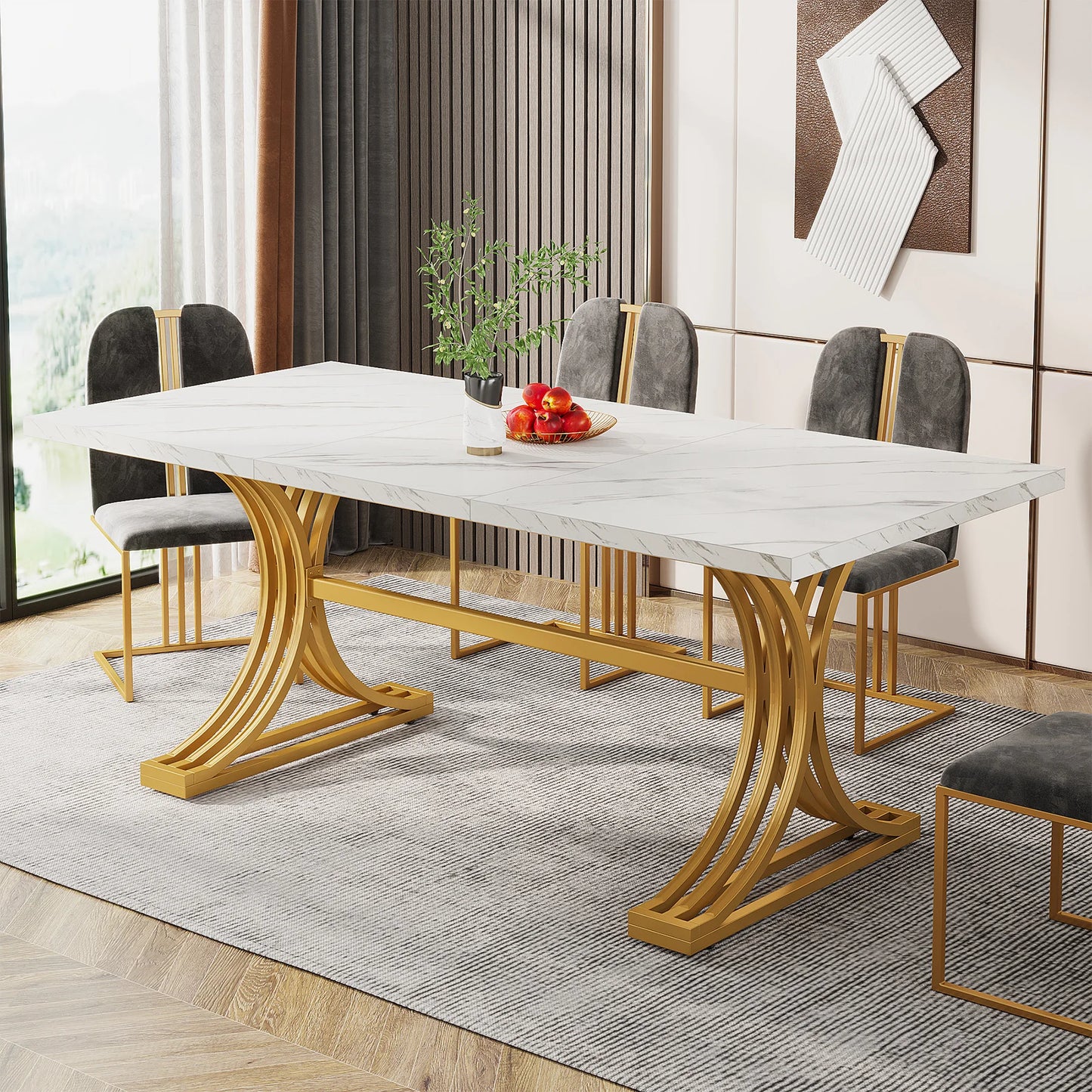 63-inch rectangular dining table