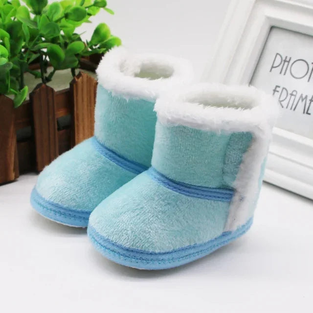 Soft sole fur snow boots