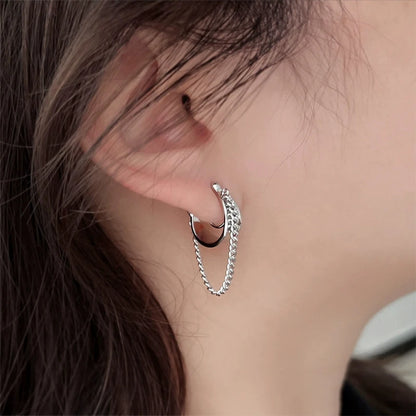 Copper Link Chain Clip Earrings