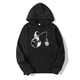 Cartoon Astronaut Print Fashion Hoodies