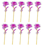 10pcs Eternal Colorful Gold Rose