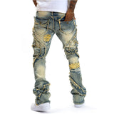 Fashion Ripped Stacked Jeans